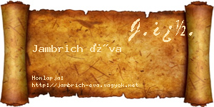 Jambrich Éva névjegykártya