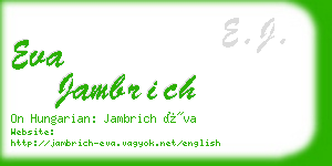 eva jambrich business card